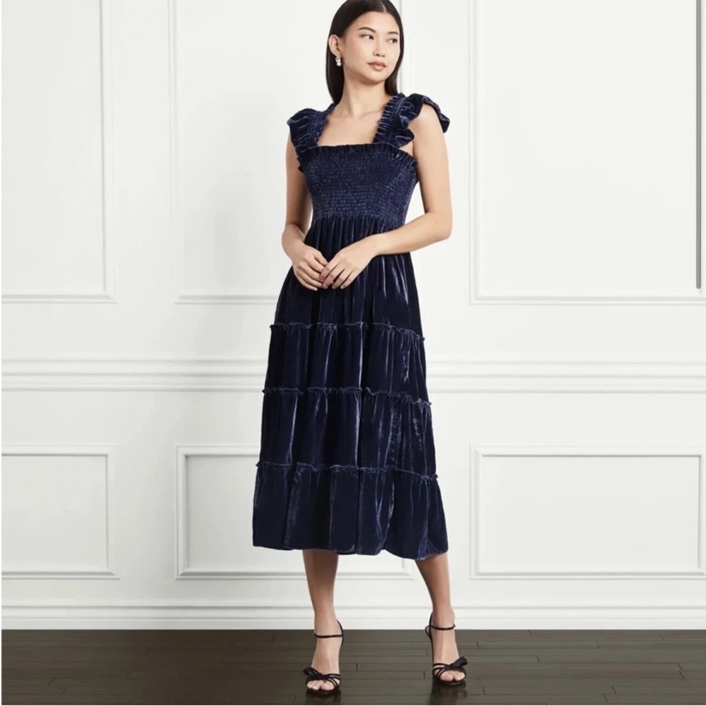 Hill House Ellie Nap Dress in Navy Velvet Medium